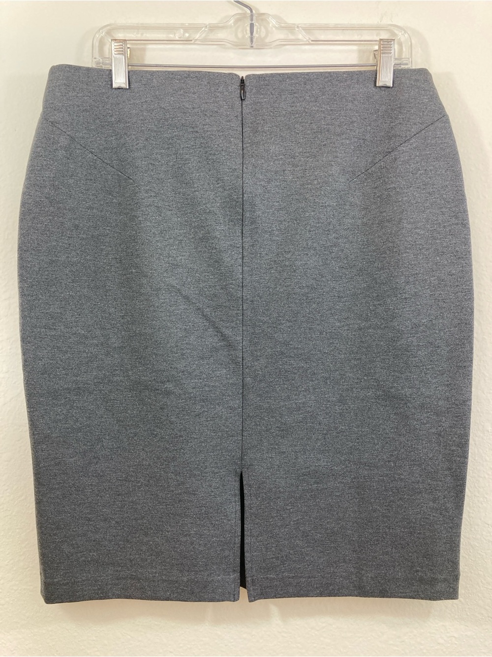 Quince Heather Gray Pencil Skirt Size L Stretch Career Skirt - Picture 5 of 6